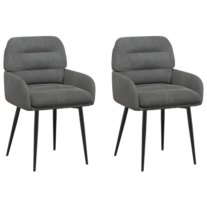 Scaune de dining 2 pcs Catifea Gri închis 59 x 59,5 x 90 cm WALTI