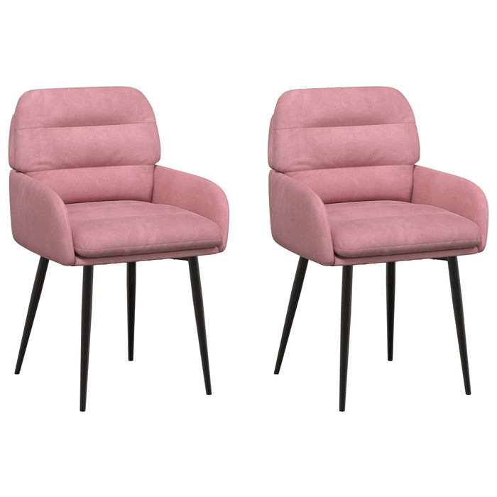 Scaune de dining 2 pcs Catifea Roz 59 x 59,5 x 90 cm WALTI