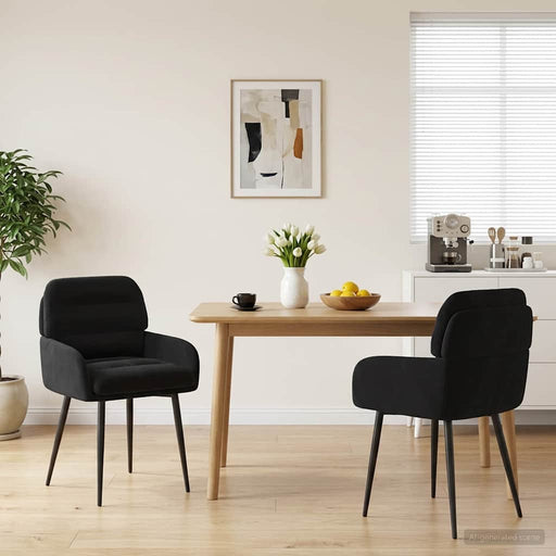 Scaune de dining 2 pcs Catifea Negru 59 x 59,5 x 90 cm - WALTI WALTI