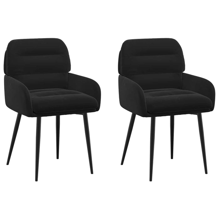 Scaune de dining 2 pcs Catifea Negru 59 x 59,5 x 90 cm WALTI