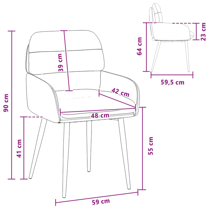 Scaune de dining 2 pcs Catifea Negru 59 x 59,5 x 90 cm WALTI