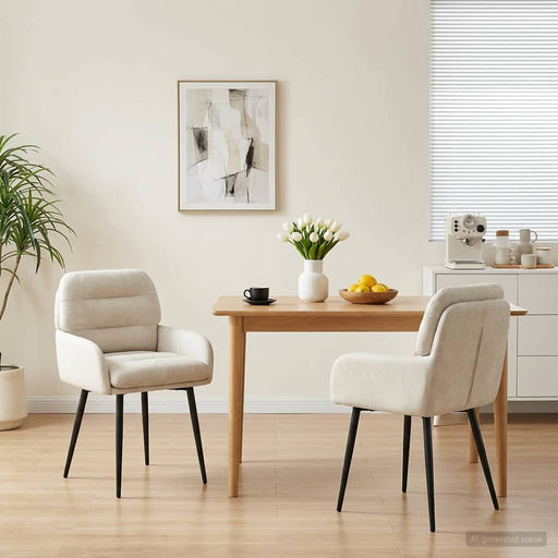 Scaune de dining 2 pcs Catifea Crem 59 x 59,5 x 90 cm - WALTI WALTI