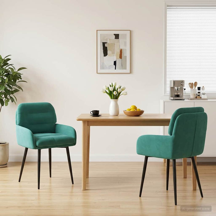Scaune de dining 2 pcs Catifea Turcoaz 59 x 59,5 x 90 cm WALTI
