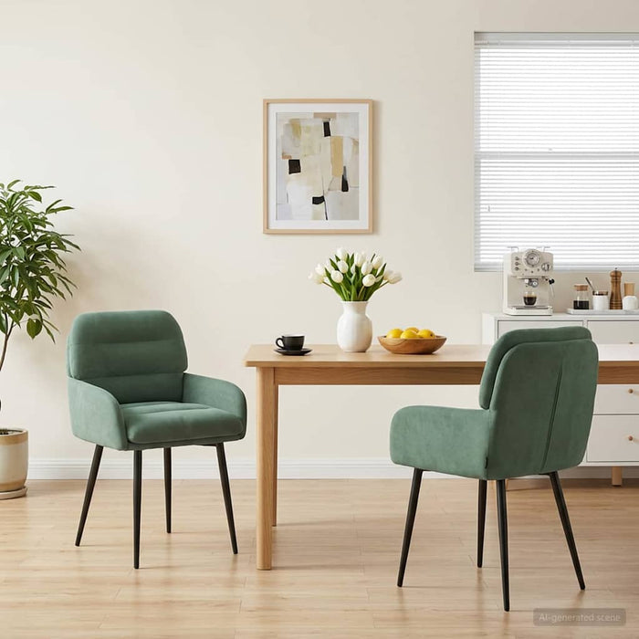 Scaune de dining 2 pcs Catifea Verde Mării 59 x 59,5 x 90 cm WALTI