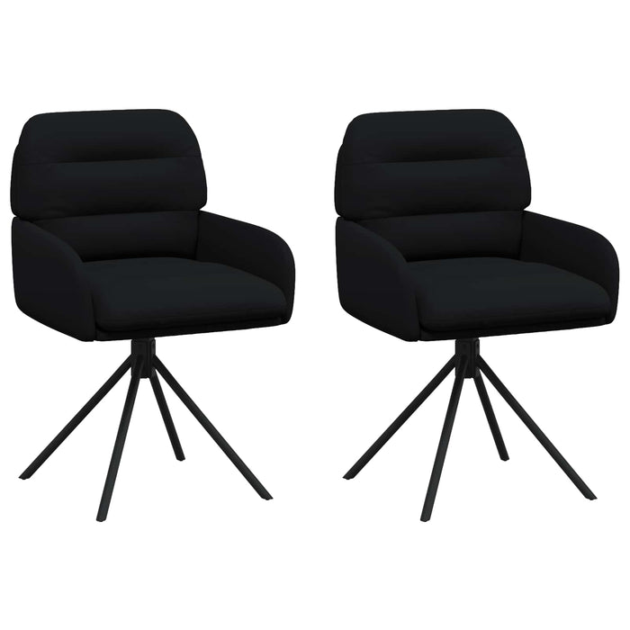 Scaune de dining rotative 2 pcs Piele artificială Negru WALTI