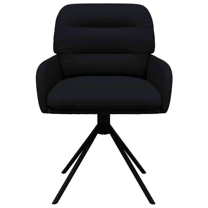 Scaune de dining rotative 2 pcs Piele artificială Negru WALTI