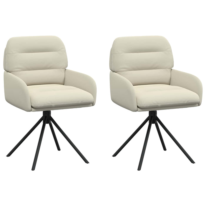 Scaune de dining rotative 2 pcs Piele artificială Crem WALTI