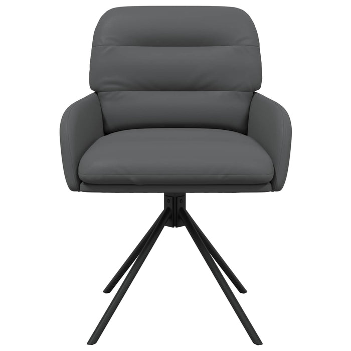 Scaune de dining rotative 2 pcs Piele artificială Gri WALTI