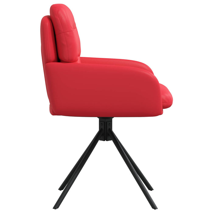 Scaune de dining rotative 2 pcs Piele artificială Roșu WALTI