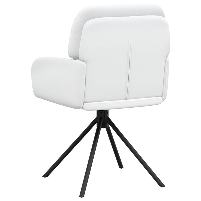 Scaune de dining rotative 2 pcs Piele artificială Alb WALTI