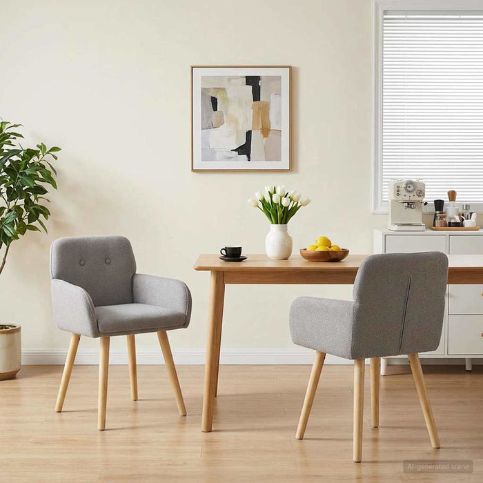 Scaune de dining 2 pcs Bouclé Gri deschis 59 x 57 x 85 cm WALTI