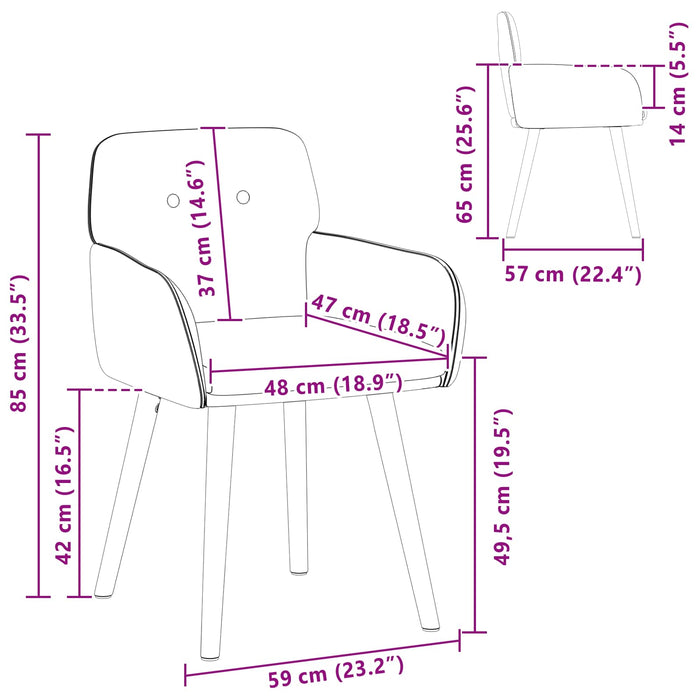 Scaune de dining 2 pcs Bouclé Gri închis 59 x 57 x 85 cm WALTI