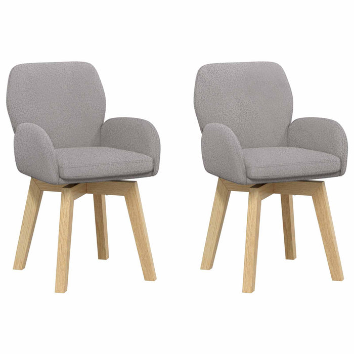 Scaune de dining rotative 2 pcs Bouclé Gri deschis WALTI