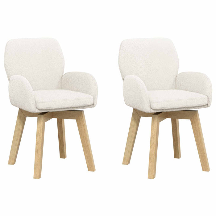 Scaune de dining rotative 2 pcs Bouclé Crem 54 x 58 x 87 cm WALTI