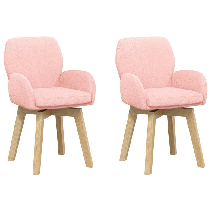 Scaune de dining rotative 2 pcs Bouclé Roz 54 x 58 x 87 cm WALTI
