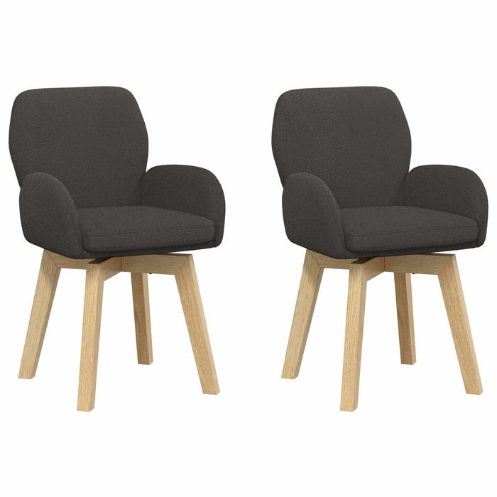 Scaune de dining rotative 2 pcs Bouclé Gri închis WALTI
