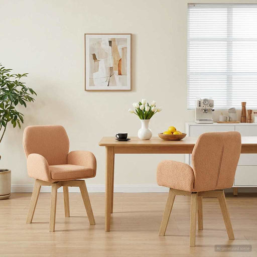 Scaune de dining rotative 2 pcs Bouclé Bej 54 x 58 x 87 cm - WALTI WALTI