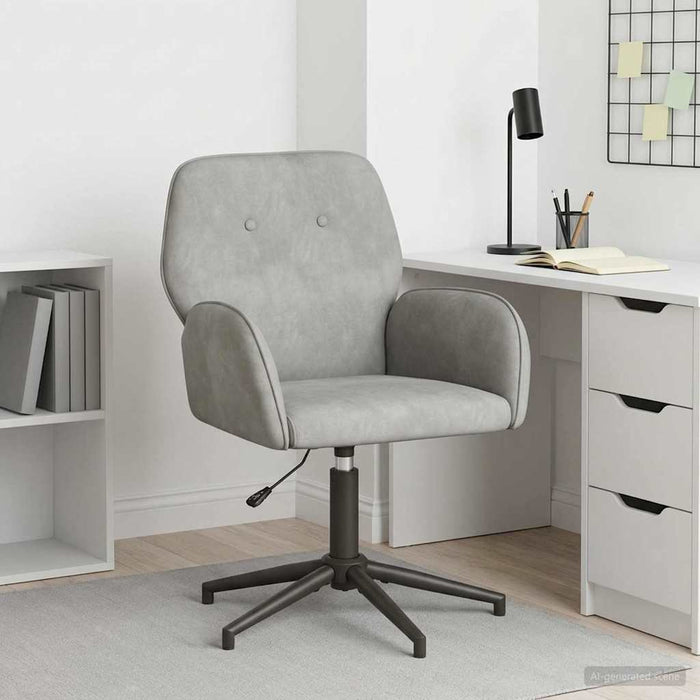 Scaun de birou rotativ 54 x 55 x 90 cm Gri deschis Catifea WALTI