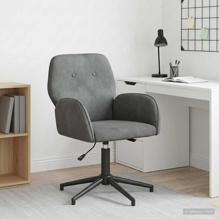 Scaun de birou rotativ 54 x 55 x 90 cm Gri închis Catifea WALTI