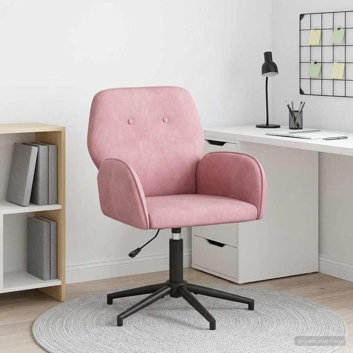 Scaun de birou rotativ 54 x 55 x 90 cm Roz Catifea WALTI