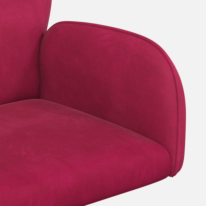 Scaun de birou rotativ 54 x 55 x 90 cm Roșu Vin Catifea WALTI