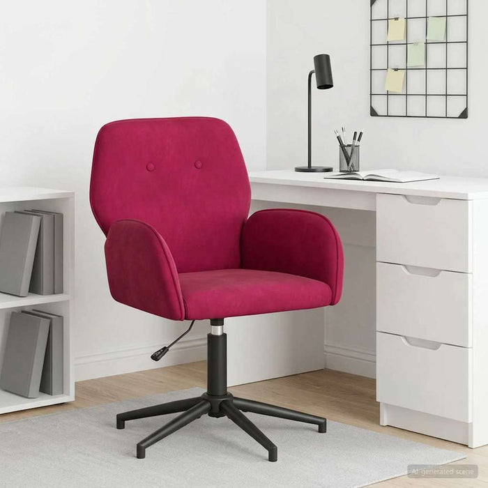 Scaun de birou rotativ 54 x 55 x 90 cm Roșu Vin Catifea WALTI