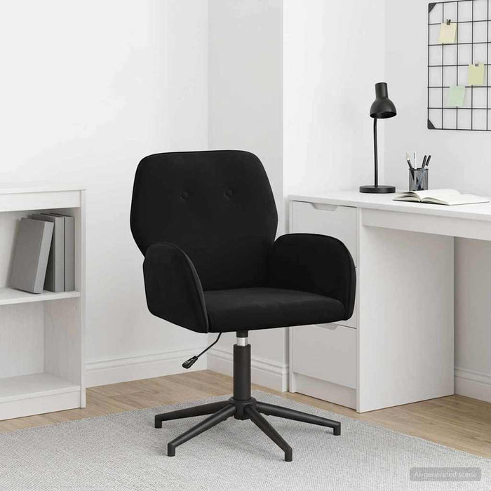 Scaun de birou rotativ 54 x 55 x 90 cm Negru Catifea WALTI