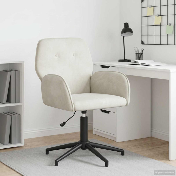 Scaun de birou rotativ 54 x 55 x 90 cm Crem Catifea WALTI