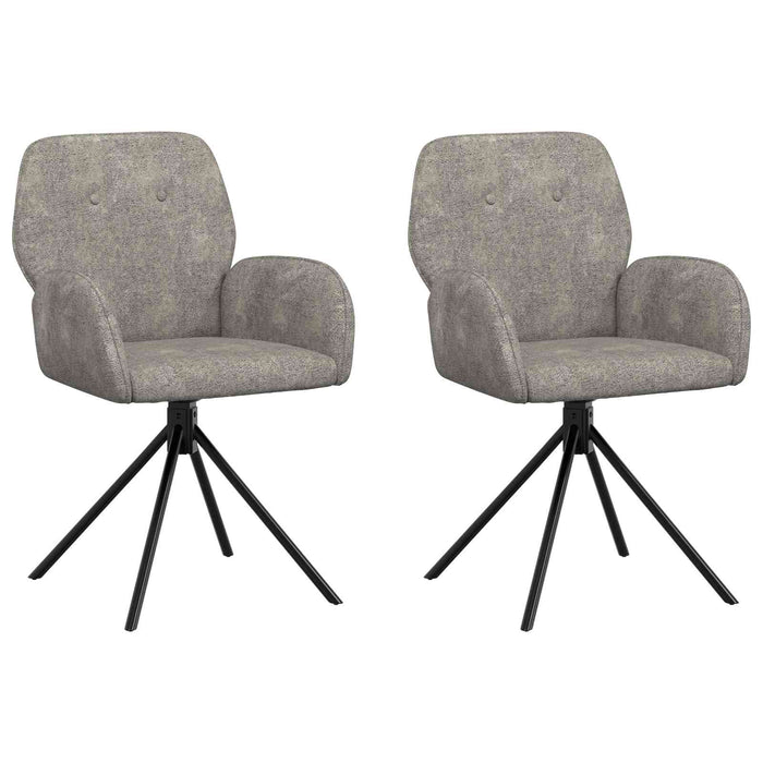 Scaune de dining rotative 2 pcs Piele Suedată Sintetică WALTI