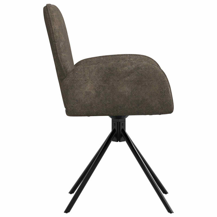 Scaune de dining rotative 2 pcs Piele Suedată Sintetică WALTI