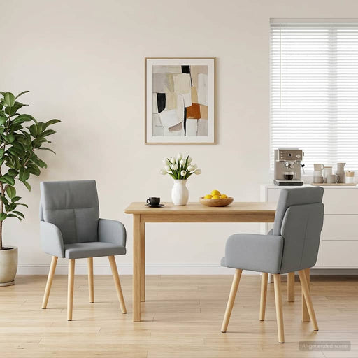 Scaune de dining 2 pcs Țesătură Gri deschis 60 x 56 x 96 cm - WALTI WALTI