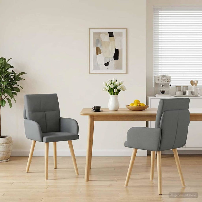 Scaune de dining 2 pcs Țesătură Gri închis 60 x 56 x 96 cm WALTI