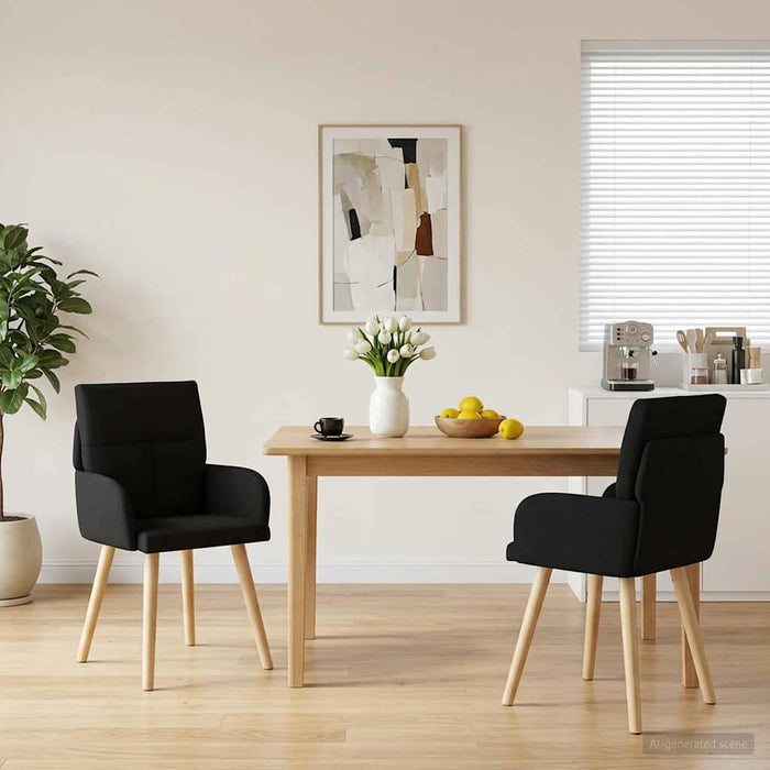 Scaune de dining 2 pcs Țesătură Negru 60 x 56 x 96 cm WALTI