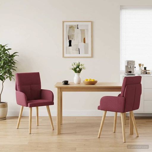 Scaune de dining 2 pcs Țesătură Roșu Vin 60 x 56 x 96 cm - WALTI WALTI