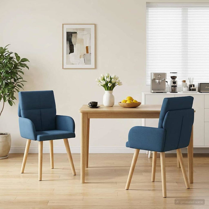 Scaune de dining 2 pcs Țesătură albastru 60 x 56 x 96 cm WALTI