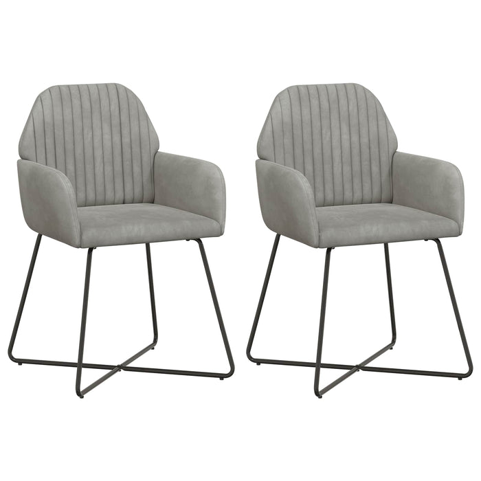 Scaune de dining 2 pcs Catifea Gri deschis 55 x 50 x 84 cm WALTI