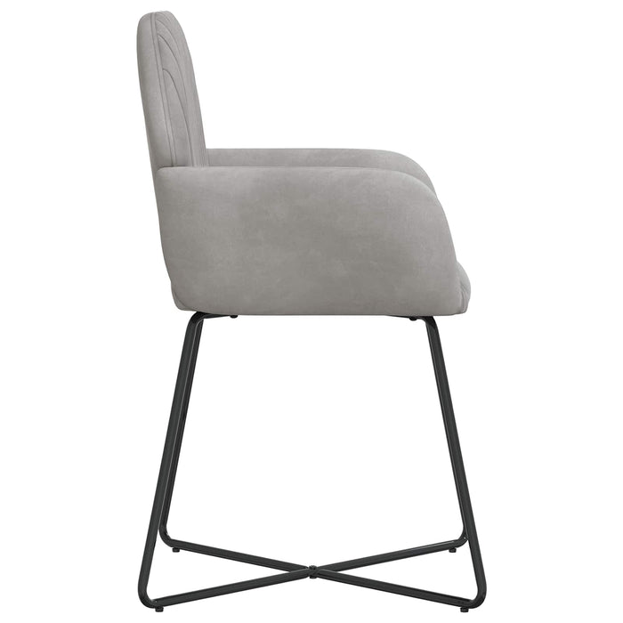 Scaune de dining 2 pcs Catifea Gri deschis 55 x 50 x 84 cm WALTI