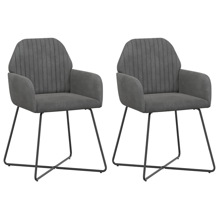 Scaune de dining 2 pcs Catifea Gri închis 55 x 50 x 84 cm WALTI