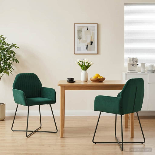 Scaune de dining 2 pcs Catifea Verde închis 55 x 50 x 84 cm - WALTI WALTI