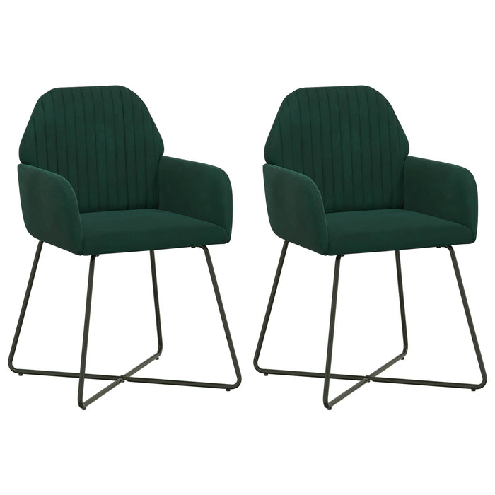 Scaune de dining 2 pcs Catifea Verde închis 55 x 50 x 84 cm WALTI