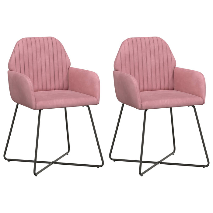 Scaune de dining 2 pcs Catifea Roz 55 x 50 x 84 cm WALTI