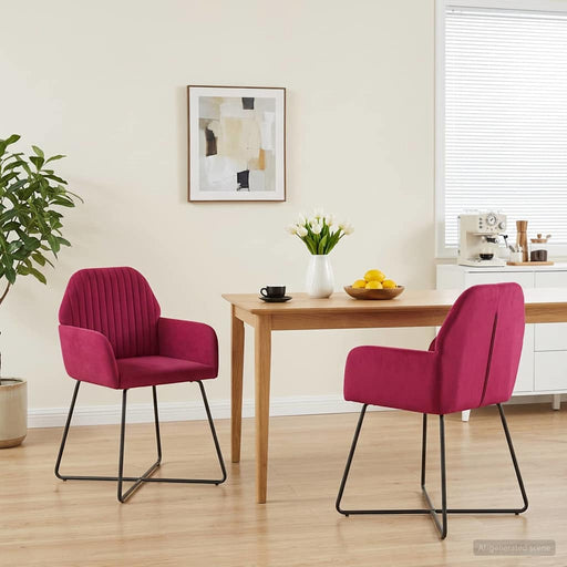 Scaune de dining 2 pcs Catifea Roșu Vin 55 x 50 x 84 cm - WALTI WALTI