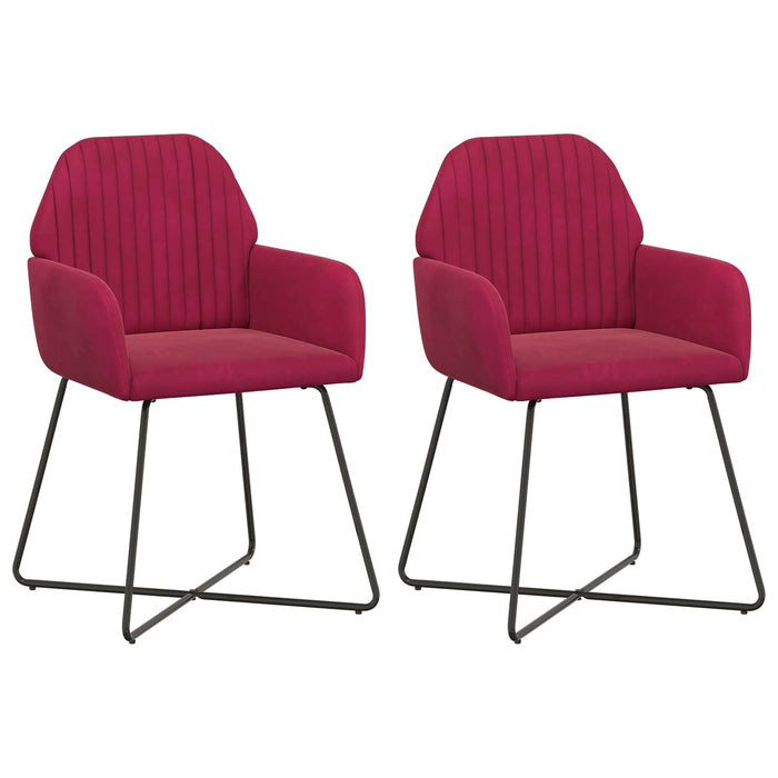 Scaune de dining 2 pcs Catifea Roșu Vin 55 x 50 x 84 cm WALTI