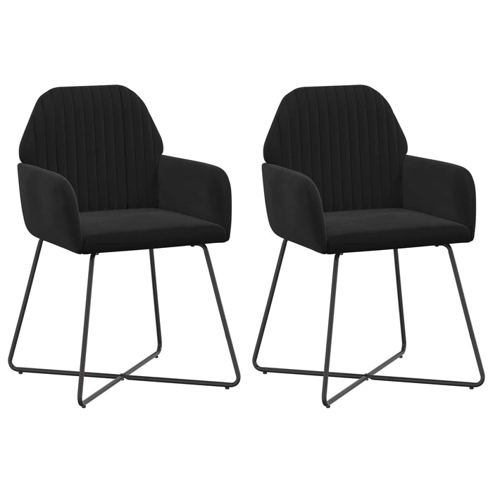 Scaune de dining 2 pcs Catifea Negru 55 x 50 x 84 cm WALTI