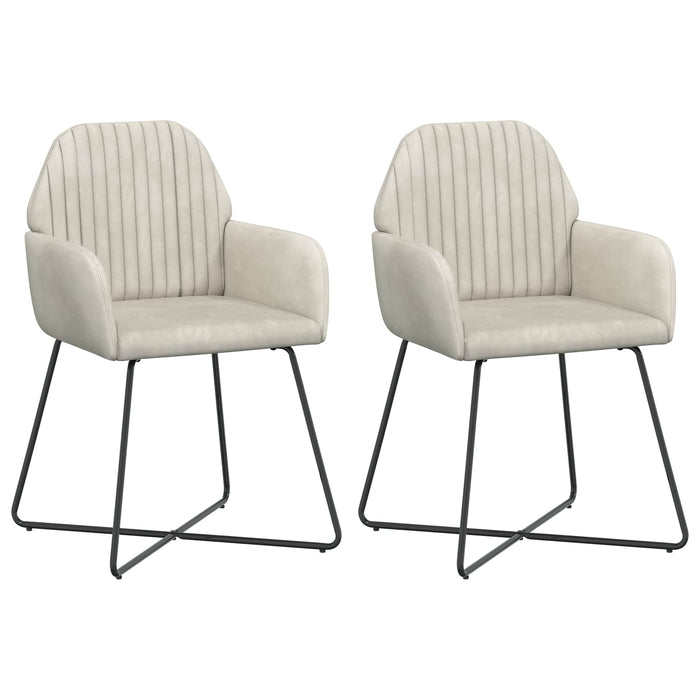 Scaune de dining 2 pcs Catifea Crem 55 x 50 x 84 cm WALTI