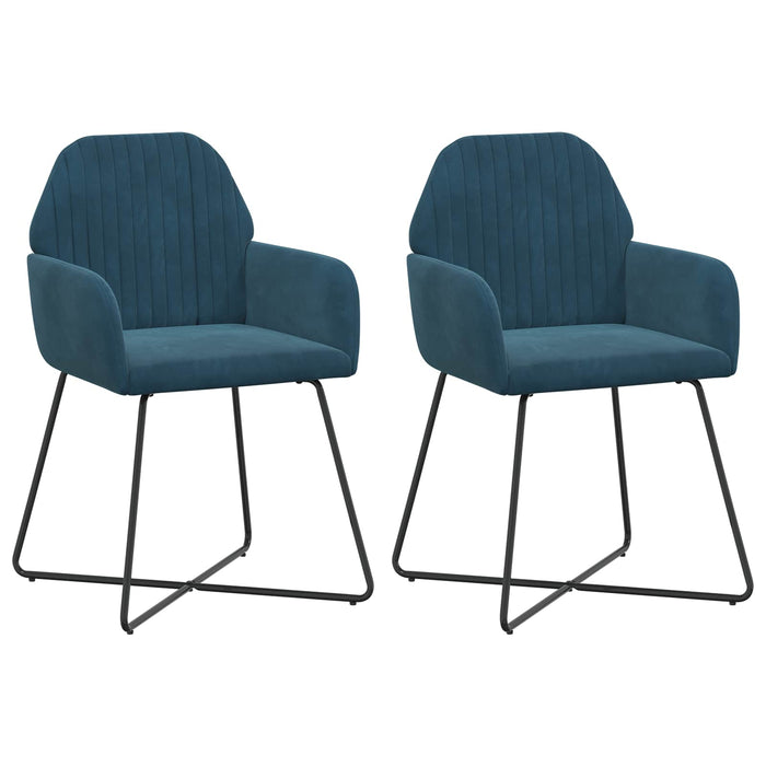 Scaune de dining 2 pcs Catifea albastru 55 x 50 x 84 cm WALTI