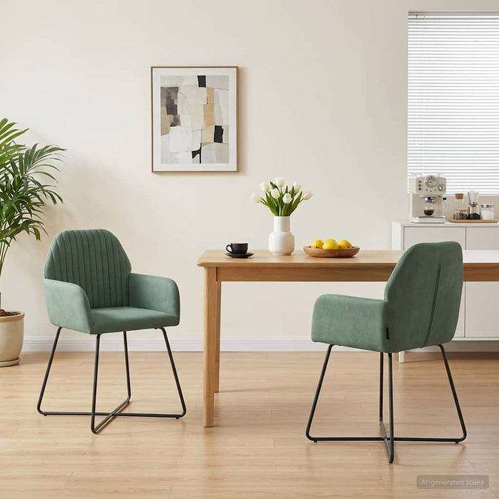 Scaune de dining 2 pcs Catifea Verde Mării 55 x 50 x 84 cm WALTI