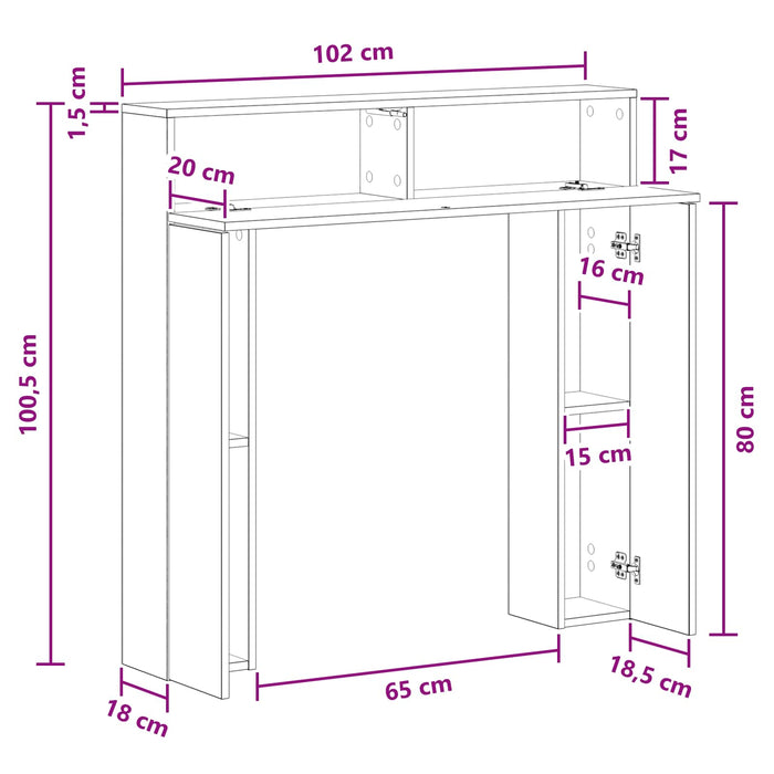Cadru pentru șemineu Lemn vechi 102 x 18 x 100,5 cm WALTI