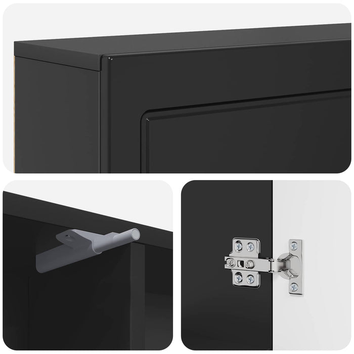 Cadru pentru șemineu Negru 102 x 18 x 100,5 cm Lemn prelucrat WALTI