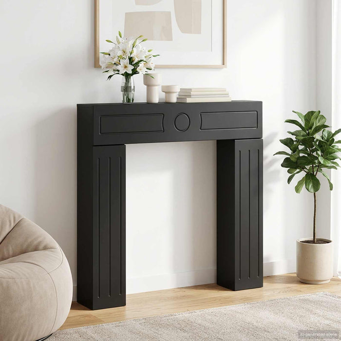 Cadru pentru șemineu Negru 102 x 18 x 100,5 cm Lemn prelucrat WALTI